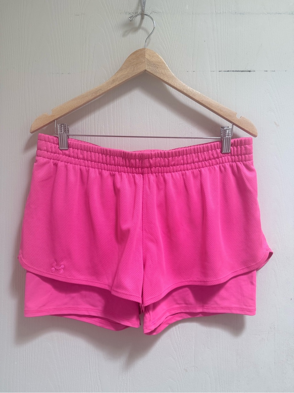 Under Armour Women's Hot Pink Athletic Layered Shorts